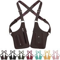 Premium Leather Underarm Shoulder Bag for Men Adjustable Hidden Double Shoulder Armpit Bag Anti Pickpocket Travel Accessories