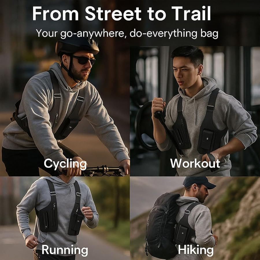 Premium Leather Underarm Shoulder Bag for Men Adjustable Hidden Double Shoulder Armpit Bag Anti Pickpocket Travel Accessories