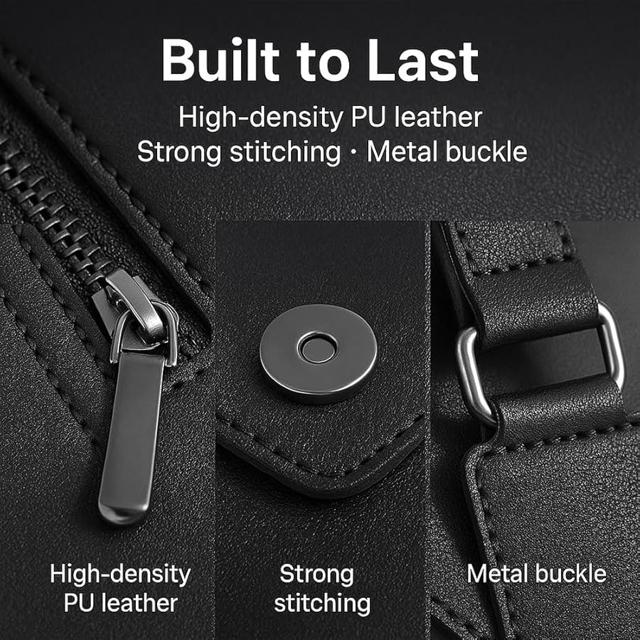 Premium Leather Underarm Shoulder Bag for Men Adjustable Hidden Double Shoulder Armpit Bag Anti Pickpocket Travel Accessories